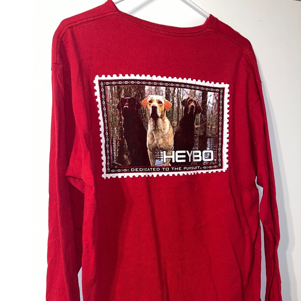 HEYBO Size L labs red long sleeve tee